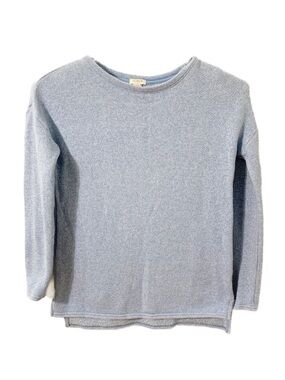 J. Crew Factory Wool Blend Ling Sleeve Pullover Crewneck Sweater Side Vent 🟦